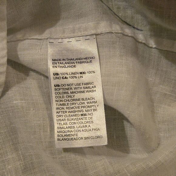 Chico's 100% Linen Tunic Size 1.5 US 10, White Beachy Floral Cottage Boho - Picture 4 of 7